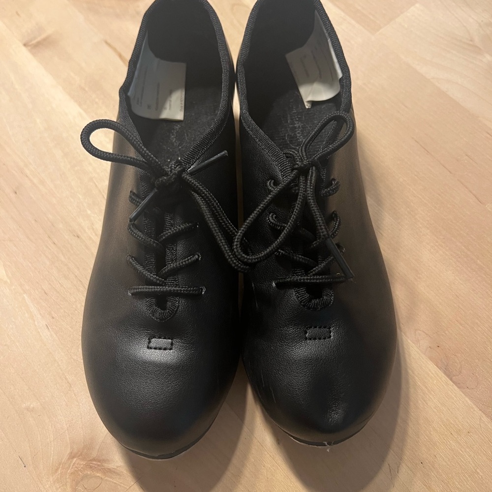 Classic Black Girls Lace-Up Tap Shoes